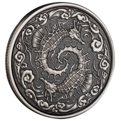 Samoa: Seahorse 1 oz Silber 2024 Antiqued Coin
