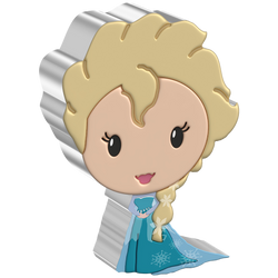 Niue: Disney Frozen – Elsa Chibi Coin, kolorovaná, 1 unce stříbra, 2022, proof