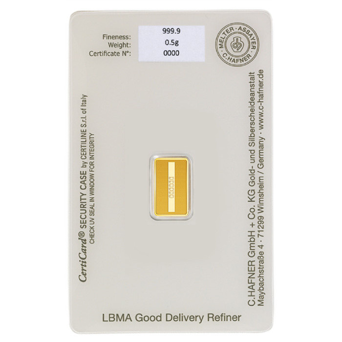 Lingou de aur 0,5 g C Hafner