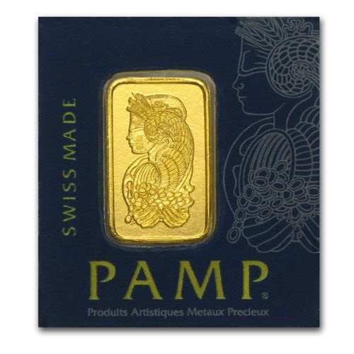 1 gramme de lingot d'or Pamp Fortuna brisé