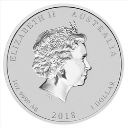 Lunar II: Año del Perro coloreado 1 oz Plata 2018