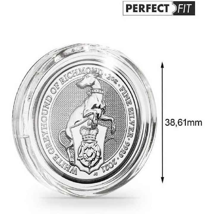 Leuchtturm - Capsulă din plastic The Queen's Beasts / The Royal Tudor Beasts 2 oz Argint Ultra Perfect Fit (10 bucăți)