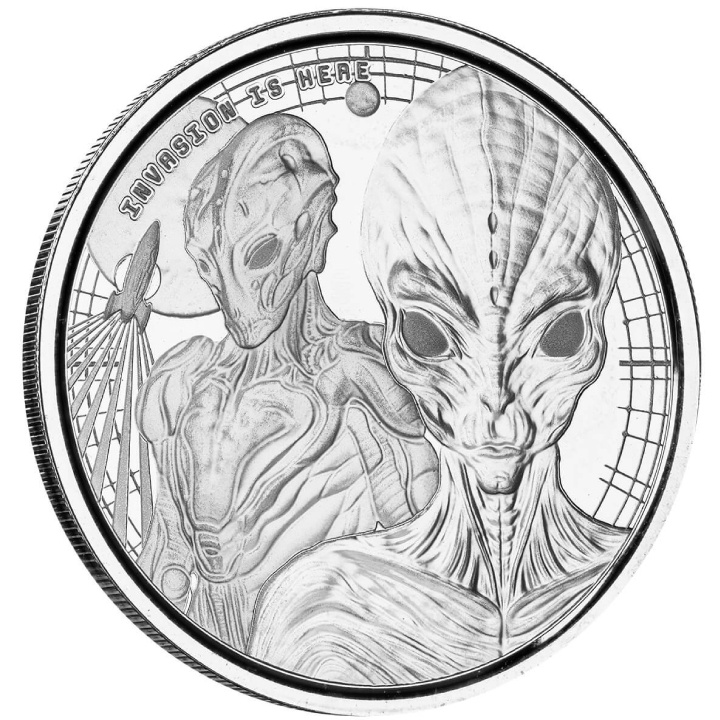 Ghana: Alien 1 uncja Srebra 2023 Prooflike