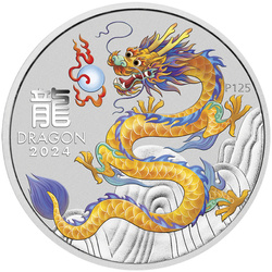 Perth Mint : Lunar III - Année du Dragon : ensemble de 10 pièces en argent x 1/2 once 2024