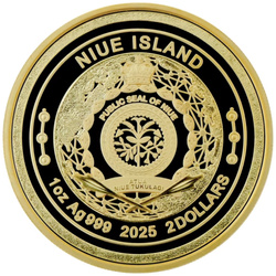 Niue: Bitcoin 1 oz Silber 2025 Gilded Coin