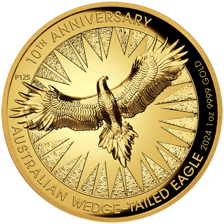 Australian Wedge-Tailed Eagle - 10th Anniversary 1 oz Gold 2024 Proof High Relief 