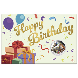 Happy Birthday coloured 1/2 oz Silver 2025 Proof