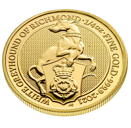 Bestias de la Reina: Carta Blanca de Richmond 1/4 oz Oro 2021