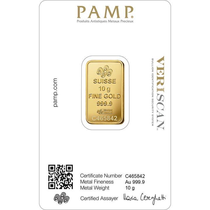 Złota sztabka PAMP Lady Fortuna Veriscan 10g złota