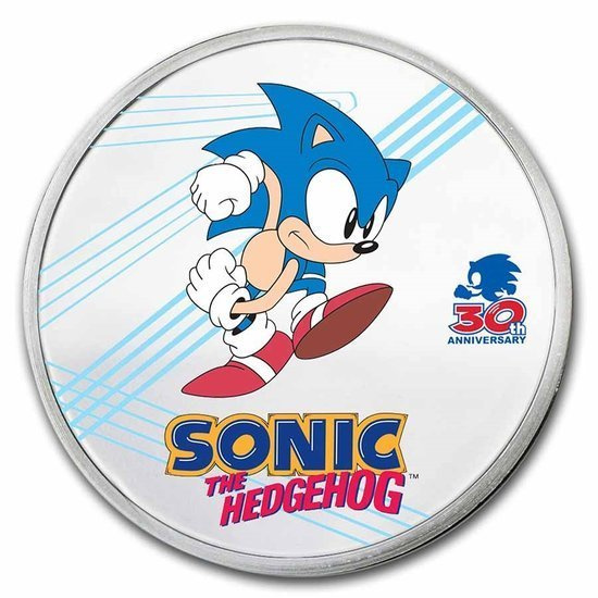 Niue: Sonic Hedgehog kolorowany 1 uncja Srebra 2021