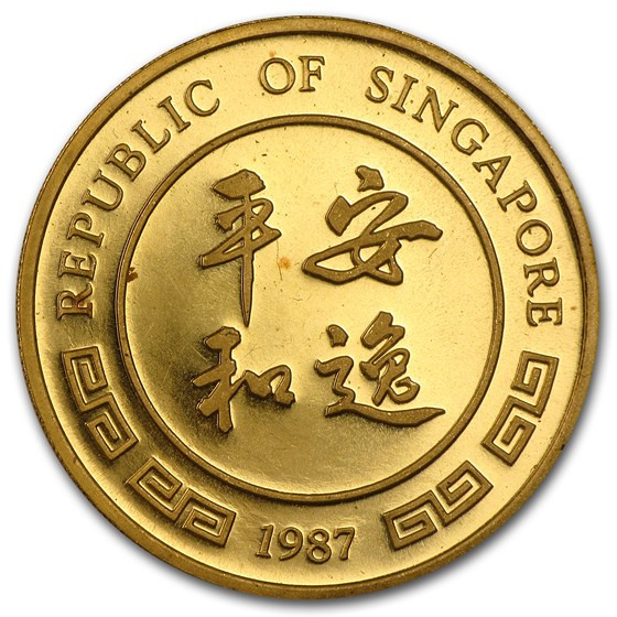 Singapore: Year of the Rabbit 1 oz Gold 1987