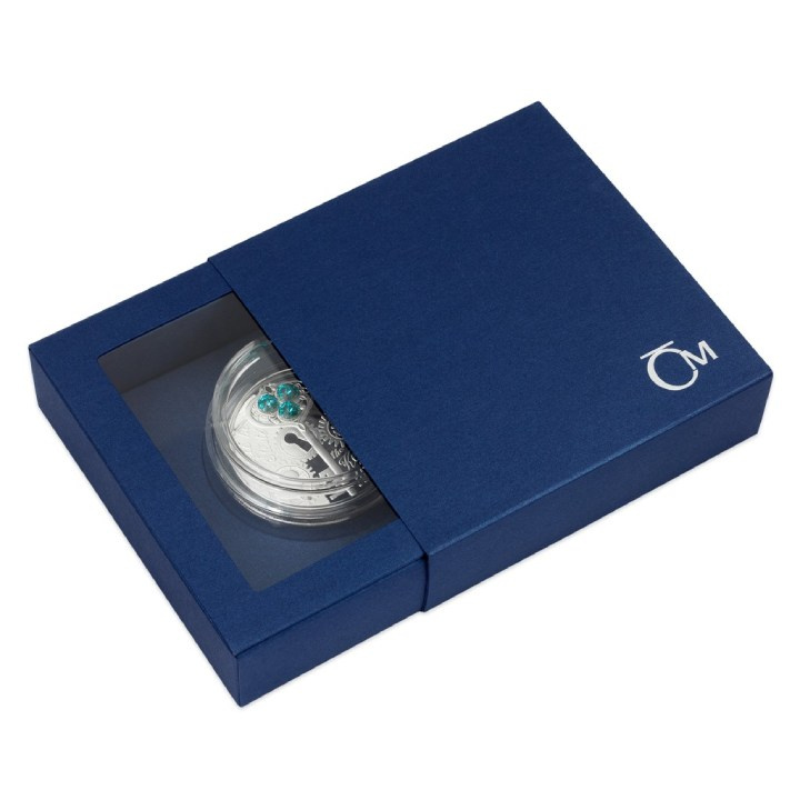 Niue: Moneda de Cristal - La Llave de la Felicidad $2 Srebro 2022 Proof