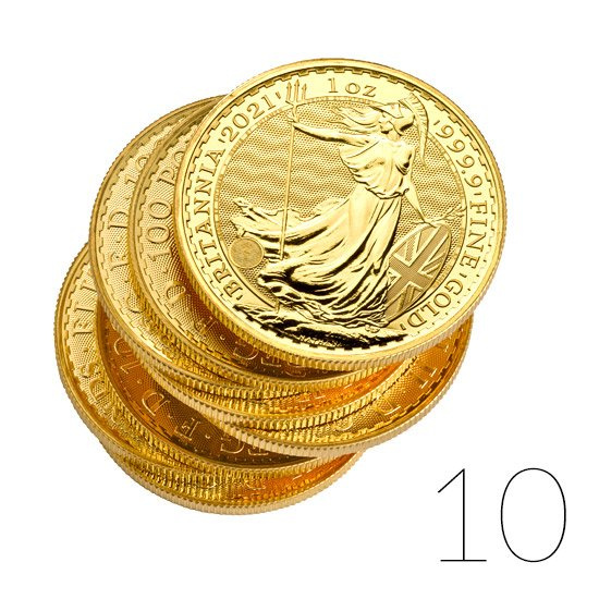 Britannia 1 uncia arany 2021 10 DB-os CSOMAG