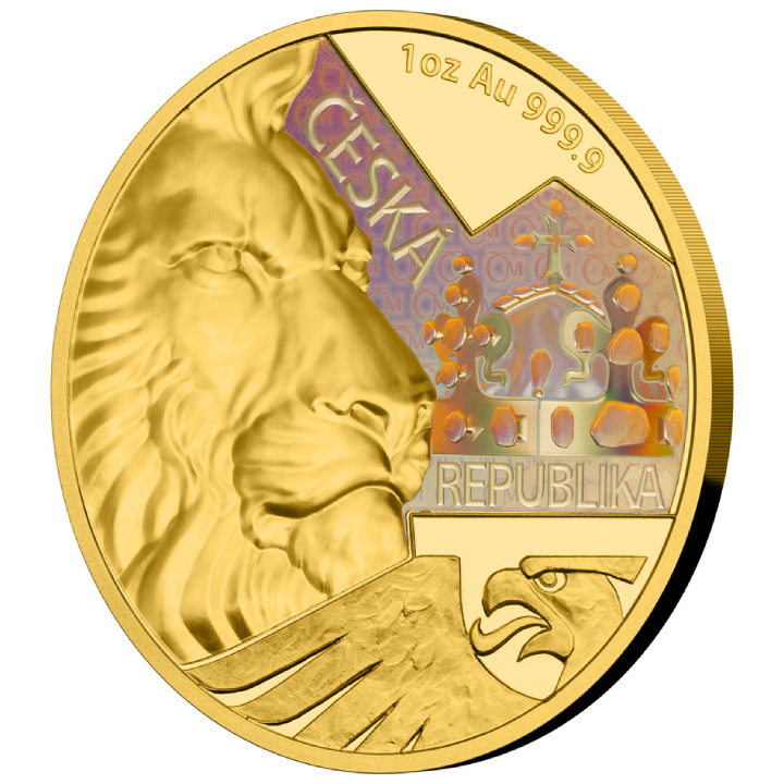 Niue: León Checo 1 oz Oro 2023 Proof con Holograma