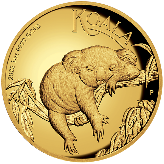 Koala 1 uncia arany 2022 Proof magas domborzat