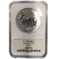 Canada : Faune - Élan 1 once d'argent 2012 GCN ECC MS70