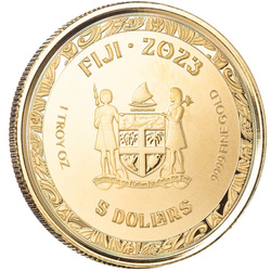 Fiji: Koi Fish kolorowany 1 uncja Złota 2023 Proof