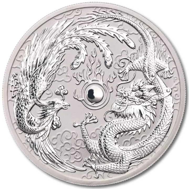Le dragon et le phénix 1 once d'argent 2017
