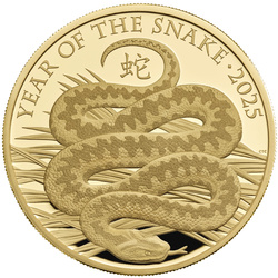 Royal Mint Lunar: Anno del Serpente 5 once d'oro 2025 Proof