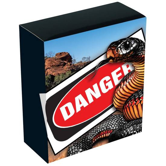 Tuvalu: Deadly and Dangerous Red-bellied Black Snake colorato 1 oncia d'argento 2022 Proof