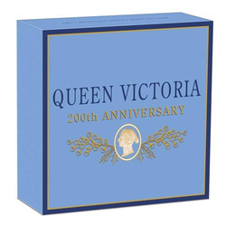 Queen Victoria 200th Anniversary coloured 2 oz Silver 2019 Antiqued Cameo Coin
