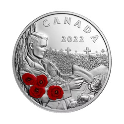 Canada: Remembrance Day colorato 1 oncia d'argento 2022 Proof