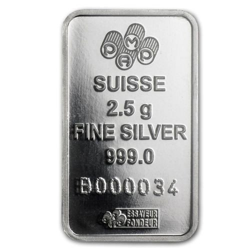 2,5 gramos Pamp Fortuna Silver Bar