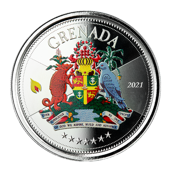 Grenada: Címer színes 1 uncia ezüst 2021