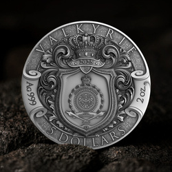 Niue : Valkyrie dorée 2 onces d’Argent 2025 Antiqued Coin