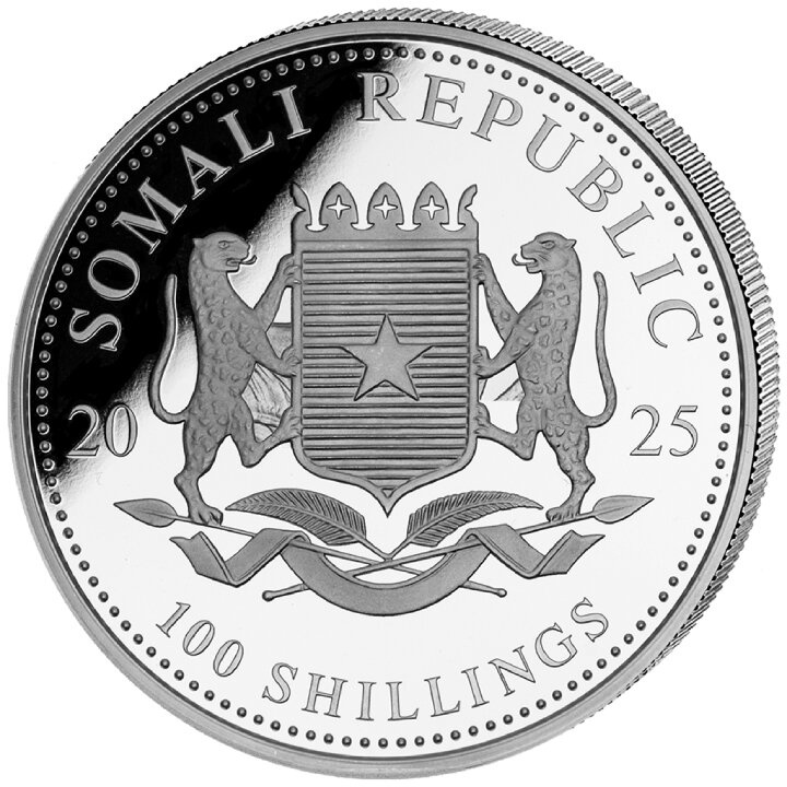African Wildlife: Somali Elephant colored 1 oz Silver 2025 (Snowball)