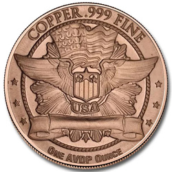 St. Gaudens (Front Walking Liberty) 1 Ounce Copper