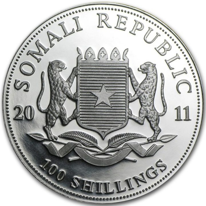 Fauna africana: Elefante somalí 1 oz Plata 2011