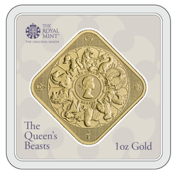 The Royal Mint - Lingote de oro de 1 oz The Queen's Beasts