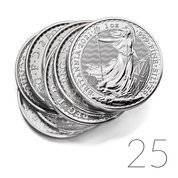 Britannia 1 oz Plata 2021 PAQUETE DE 25 PAQUETES
