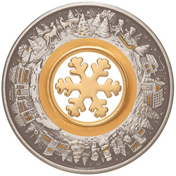 Moneda de color del País de las Maravillas de Navidad 2 onzas Plata 2021 envejecida