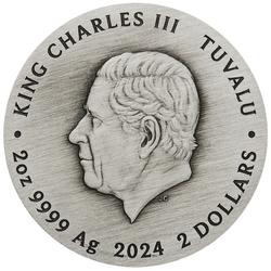 Tuvalu: Frida Kahlo színes 2 uncia ezüst 2024 antikolt érme