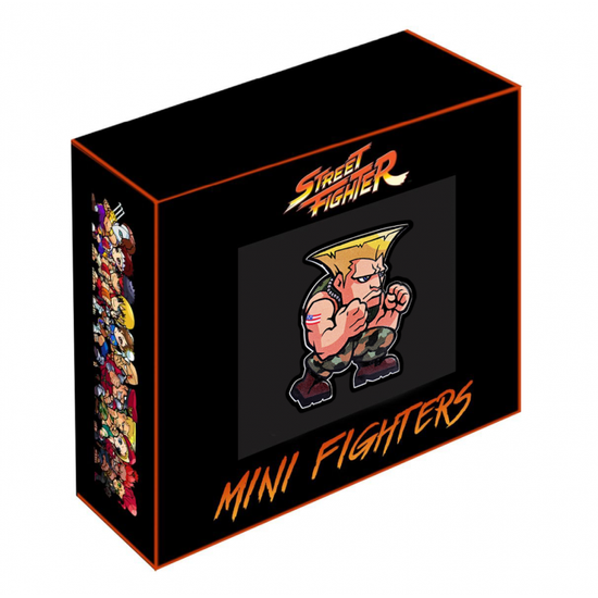 Street Fighter: Mini Fighter Guile colorato 1 oncia d'argento 2022 Proof