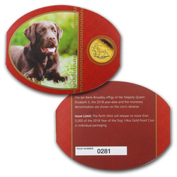 Lunar II: Jahr des Hund 1/4 oz Gold 2018 PROOF