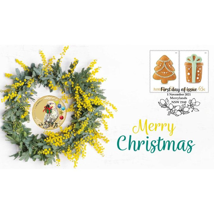 Merry Christmas colorato in bronzo alluminio 2021 (moneta in cartoncino)