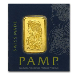1 gram Gold Bar Pamp Fortuna Lomové