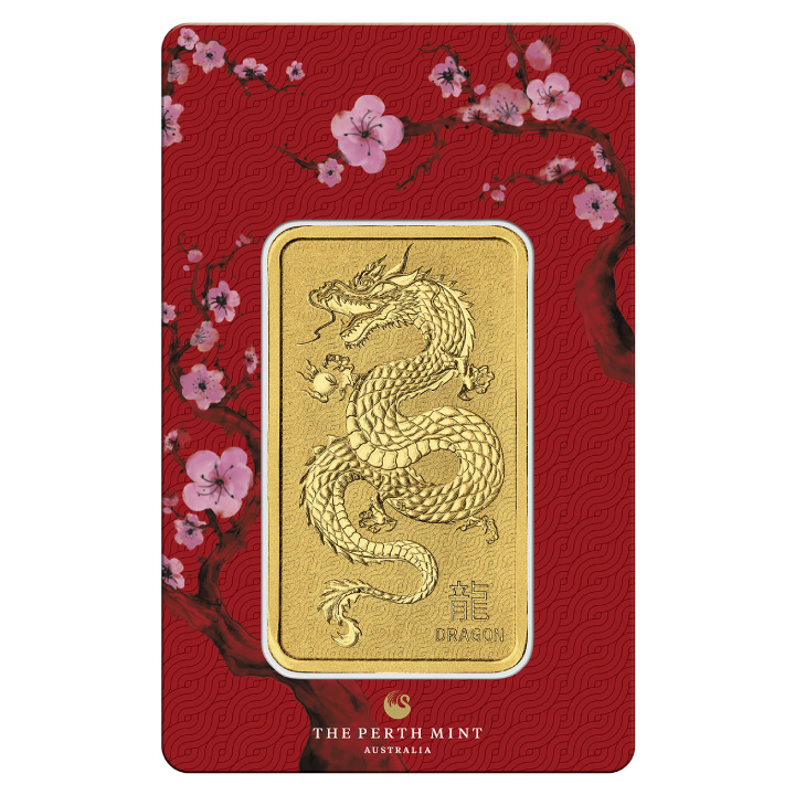 Sztabka The Perth Mint: Lunar - Rok Smoka 1 uncja Złota