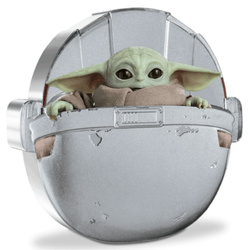 Niue: Star Wars The Mandalorian - Grogu in Pod colorato 1 oncia d'argento 2022 Proof