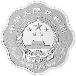 Lunar – Año del Caballo coloreada 30 gramos de plata 2026 Proof Blossom Shape