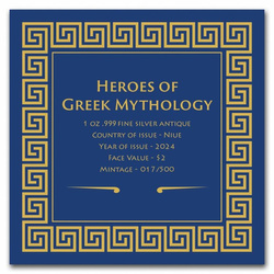 Niue: Héroes de la Mitología Griega - Theseus 1 oz Silver 2024 Antiqued Coin