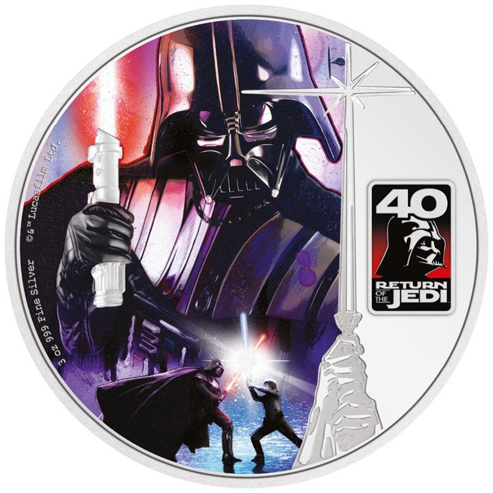 Niue: Star Wars - Return of the Jedi 40 rocznica filmu kolorowany 3 uncje Srebra 2023 Proof