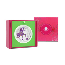 Macau: Lunar Horse kolorovaná 5 uncí Stříbra 2026 Proof