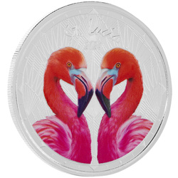 St. Lucia - Flamingos kolorowany 1 uncja Srebra 2024 Proof
