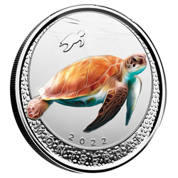 Montserrat Blue Sea Turtle barevná 1 unce stříbra 2022 Proof