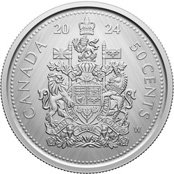 Canada : Hommage - W Marque d'atelier « Armoiries » 50 cents Argent 2024 Spécimen