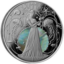 Niue: Négy évszak – Nyár színes 2 dolláros ezüst 2024 Proof